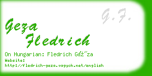 geza fledrich business card